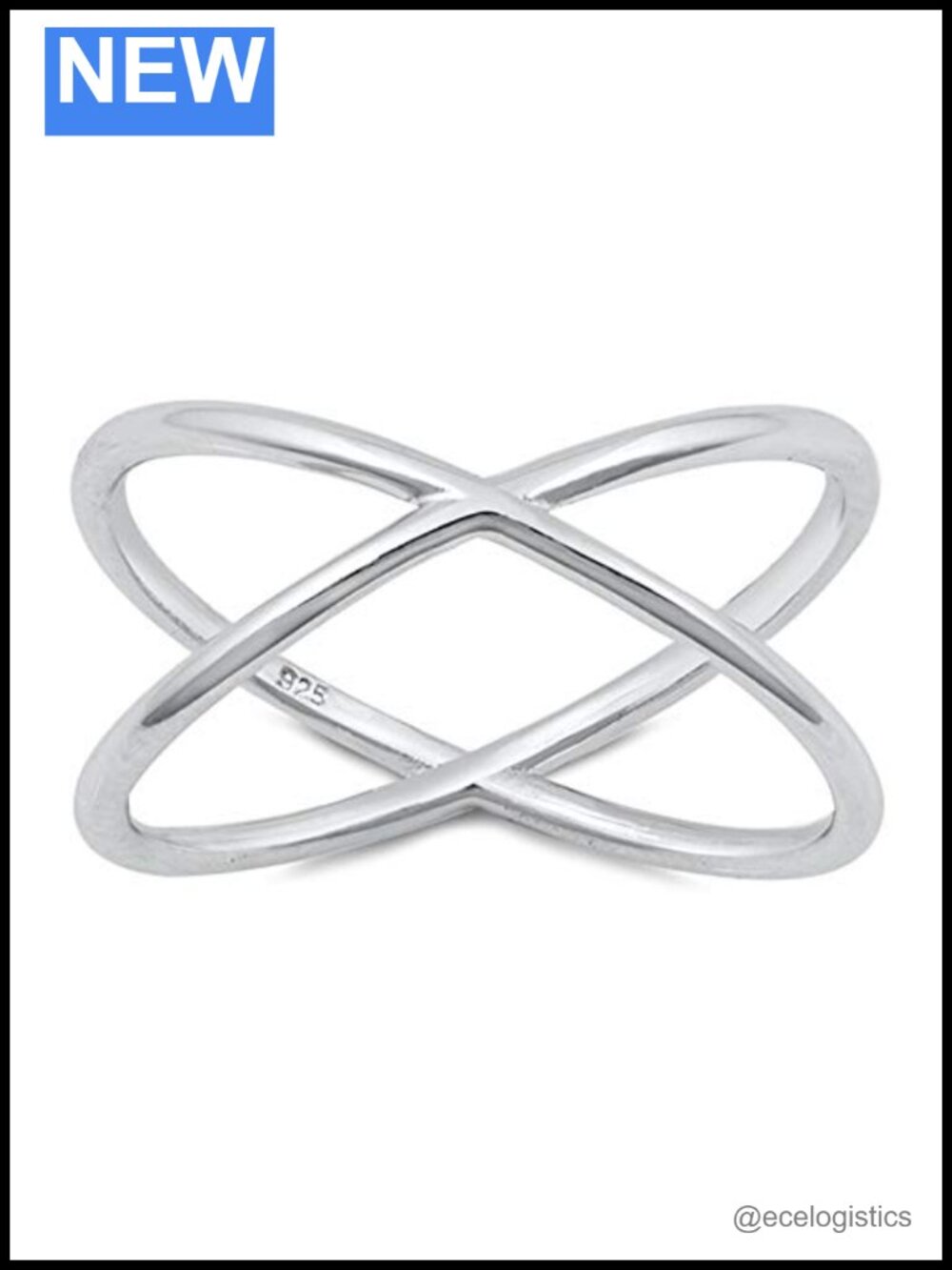 Criss Cross Open Promise Ring 925 Sterling Silver Band